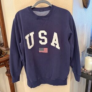 JOHN GALT Brandy Melville Navy USA Flag Sweatshirt One Size-Fits like L/XL